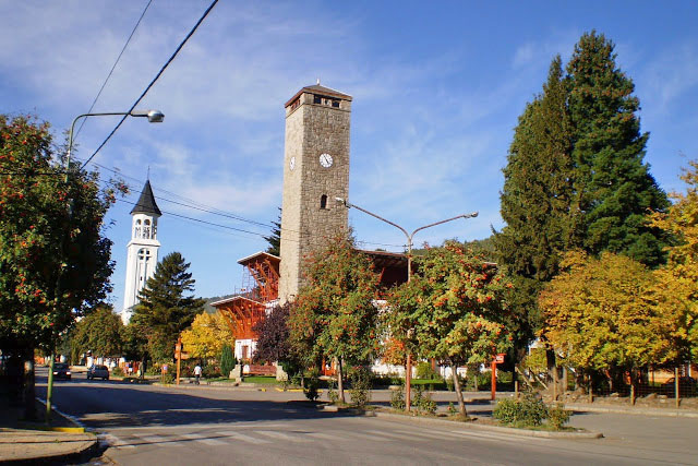 Traditional architecture in San Martín de los Andes city centre