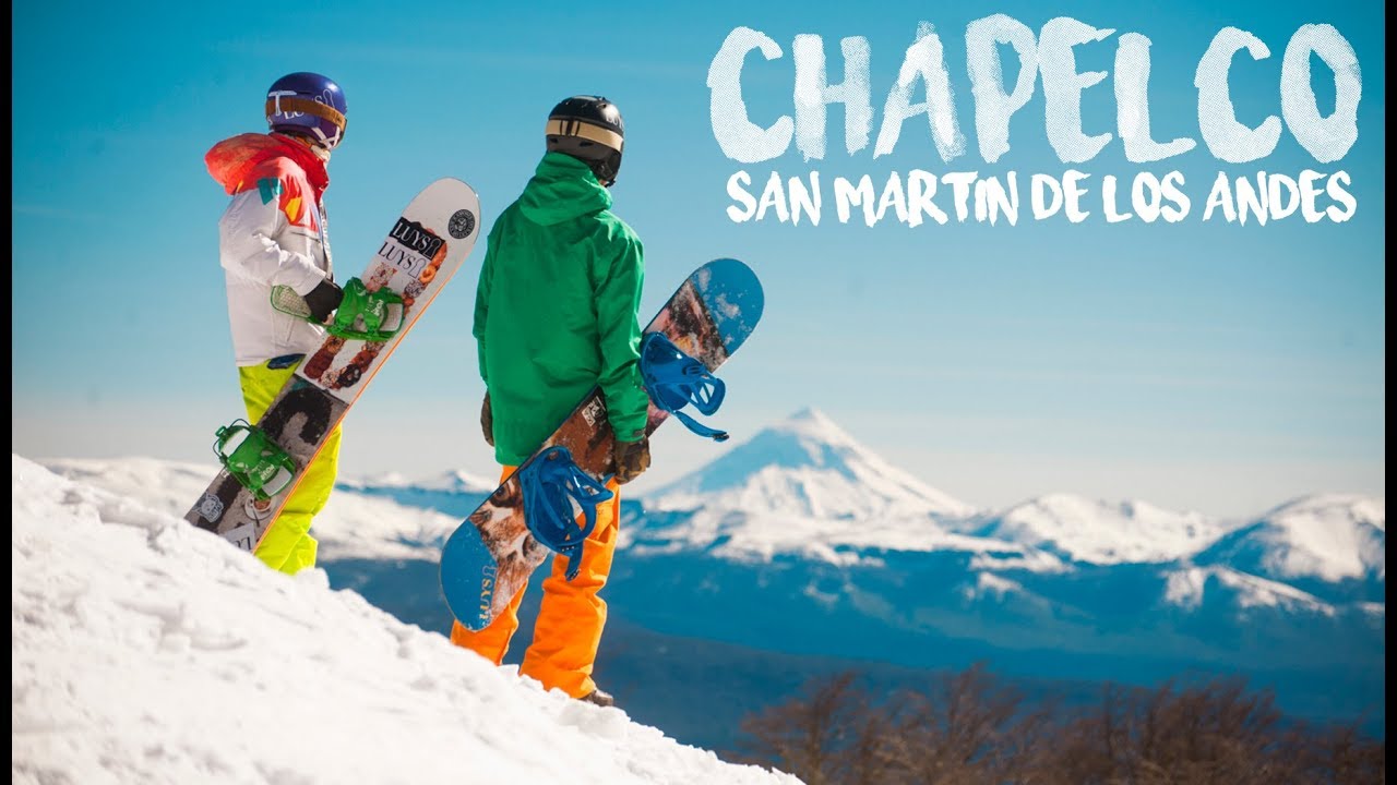 Skiers and snowboarders at Chapelco near San Martín de los Andes